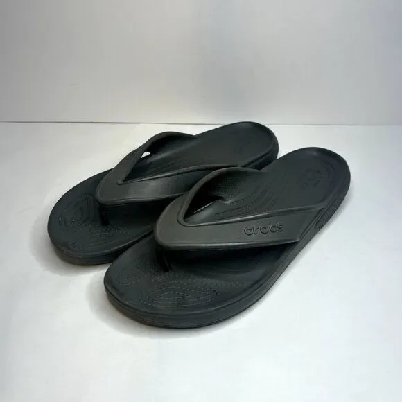 Crocs Gray Flip Flop Sandals Comfy Durable Unisex - Picture 2 of 10